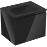 Mexen Orio gabinete de baño 60 cm con lavabo Vela, 1 cajón, negro brillante/negro mate - 91A10-06047-1-BF70-W23M71