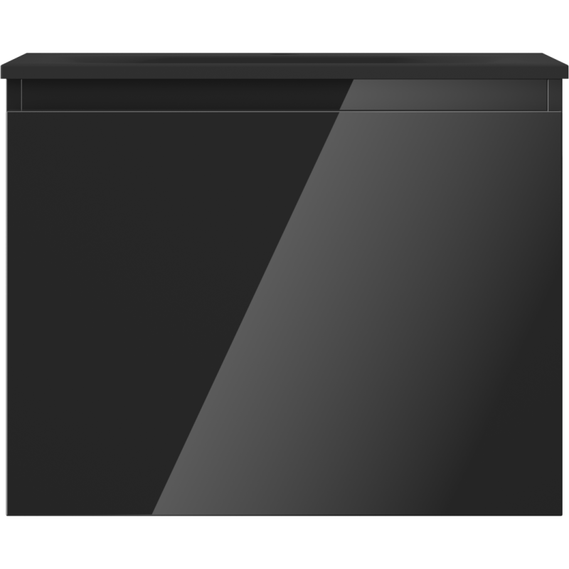 Mexen Orio Badezimmerschrank 60 cm mit Waschbecken Vela, 1 Schublade, schwarz glänzend/schwarz matt - 91A10-06047-1-BF70-W23M71