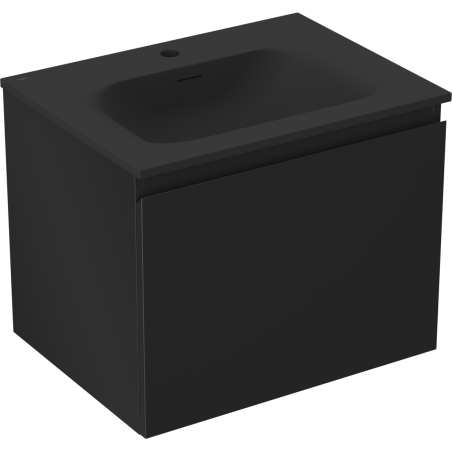 Mexen Orio Badezimmerschrank 60 cm mit Waschbecken Vela, 1 Schublade, schwarz matt - 91A10-06047-1-BF71-W23M71