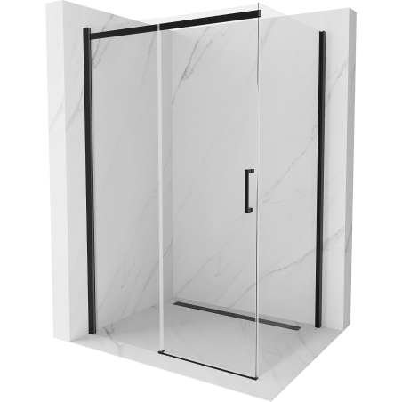Mexen Omega sliding shower enclosure 110 x 100 cm, transparent, black - 825-110-100-70-00