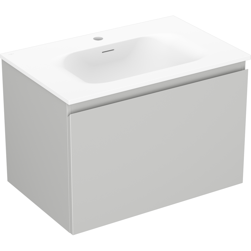Mexen Orio Badezimmerschrank 70 cm mit Waschbecken Vela, 1 Schublade, grau matt/weiß matt - 91A10-07047-1-BF62-W23M01
