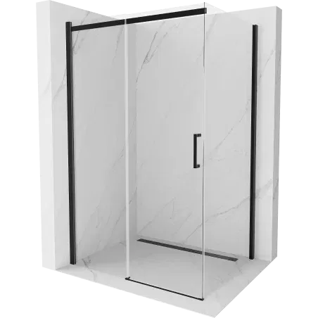 Mexen Omega cabine de duche deslizante 120 x 80 cm, transparente, preta - 825-120-080-70-00