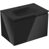 Mexen Orio bathroom cabinet 70 cm with Vela washbasin, 1 drawer, black gloss/black matte - 91A10-07047-1-BF70-W23M71