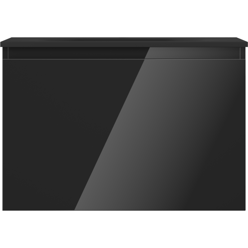 Mexen Orio mueble de baño 70 cm con lavabo Vela, 1 cajón, negro brillo/negro mate - 91A10-07047-1-BF70-W23M71