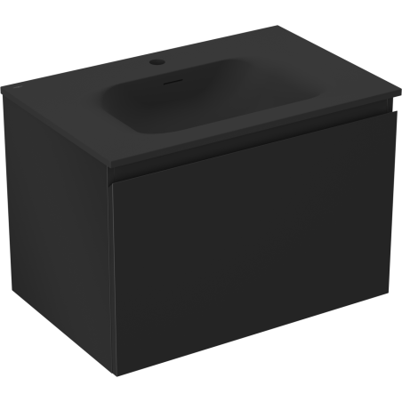 Mexen Orio Badezimmerschrank 70 cm mit Waschbecken Vela, 1 Schublade, schwarz matt - 91A10-07047-1-BF71-W23M71