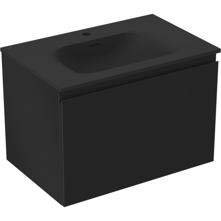 Mexen Orio bathroom cabinet 70 cm with Vela sink, 1 drawer, matte black - 91A10-07047-1-BF71-W23M71