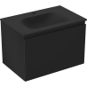 Mexen Orio Badezimmerschrank 70 cm mit Waschbecken Vela, 1 Schublade, schwarz matt - 91A10-07047-1-BF71-W23M71