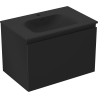 Mexen Orio bathroom cabinet 70 cm with Vela sink, 1 drawer, matte black - 91A10-07047-1-BF71-W23M71