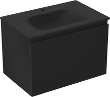 Mexen Orio Badschrank 70 cm mit Waschbecken Vela, 1 Schublade, schwarz matt - 91A10-07047-1-BF71-W23M71