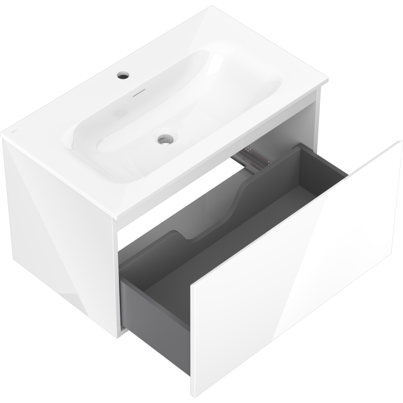 Mexen Orio mueble de baño 80 cm con lavabo Vela, 1 cajón, blanco brillo - 91A10-08047-1-BF00-W23M00