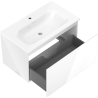 Mexen Orio mobile da bagno 80 cm con lavabo Vela, 1 cassetto, bianco lucido - 91A10-08047-1-BF00-W23M00