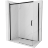 Mexen Omega cabine de douche coulissante 130 x 70 cm, transparente, noire - 825-130-070-70-00