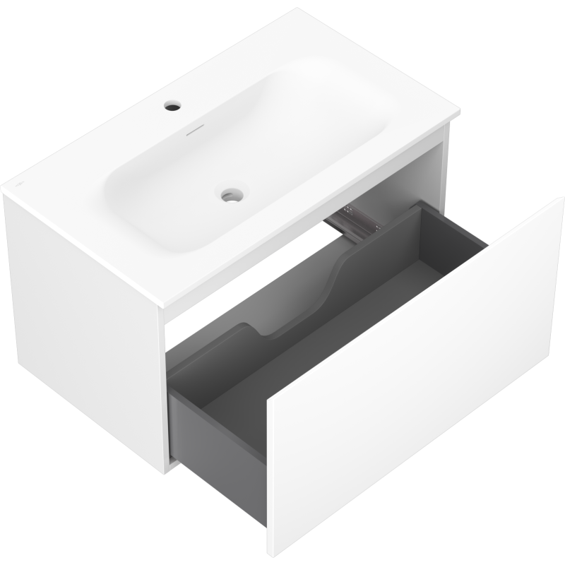 Mexen Orio armario de baño 80 cm con lavabo Vela, 1 cajón, blanco mate - 91A10-08047-1-BF01-W23M01