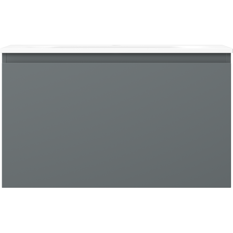 Mexen Orio Badezimmerschrank 80 cm mit Waschbecken Vela, 1 Schublade, Graphit matt/weiß matt - 91A10-08047-1-BF66-W23M01