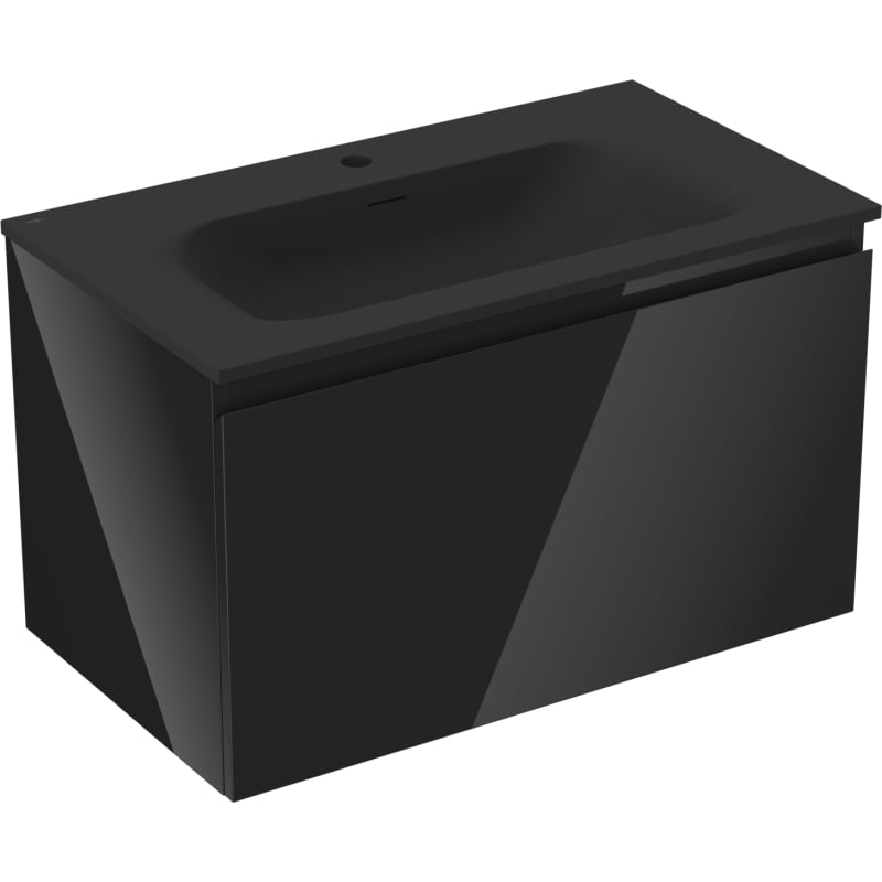 Mexen Orio mobile bagno 80 cm con lavandino Vela, 1 cassetto, nero lucido/nero opaco - 91A10-08047-1-BF70-W23M71