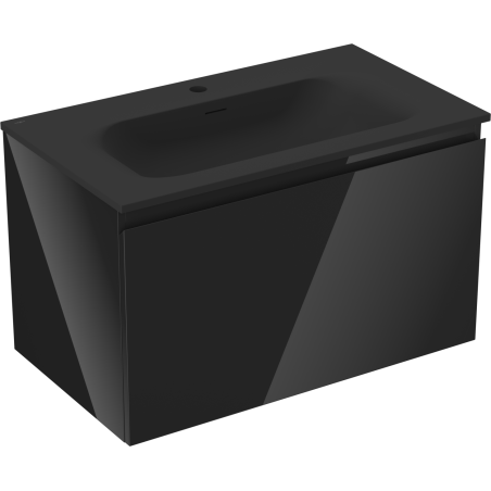 Mexen Orio mobile bagno 80 cm con lavandino Vela, 1 cassetto, nero lucido/nero opaco - 91A10-08047-1-BF70-W23M71
