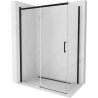 Mexen Omega liuguks dušinurk 140 x 80 cm, läbipaistev, must - 825-140-080-70-00