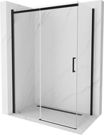 Mexen Omega 140 x 80 cm Sliding Shower Cabin, Transparent, Black - 825-140-080-70-00