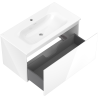Mexen Orio armario de baño 90 cm con lavabo Vela, 1 cajón, blanco brillo - 91A10-09047-1-BF00-W23M00