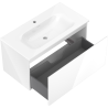 Mexen Orio meuble de salle de bain 90 cm avec lavabo Vela, 1 tiroir, blanc brillant - 91A10-09047-1-BF00-W23M00