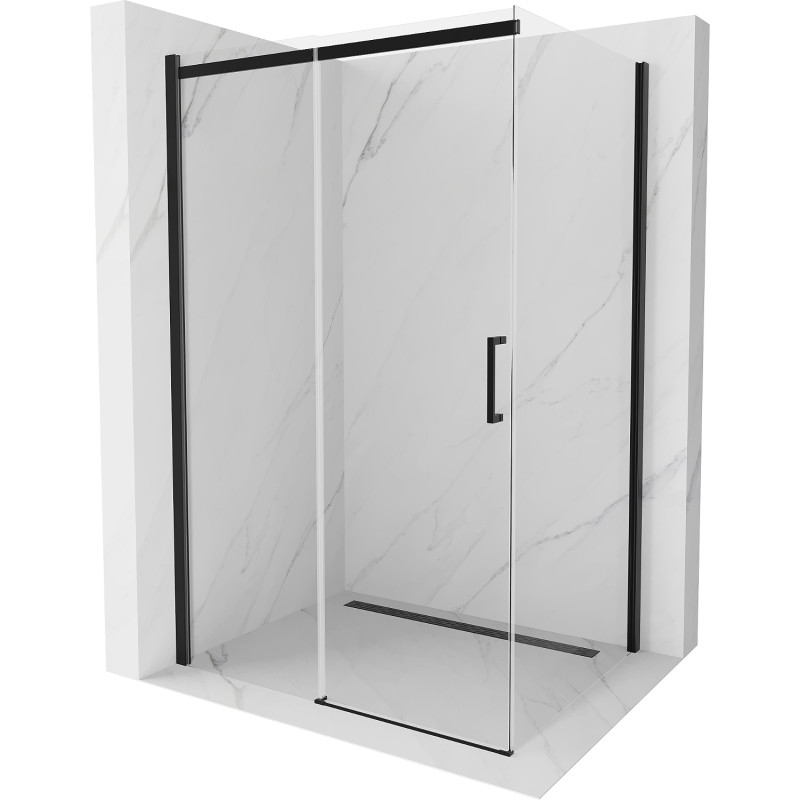 Mexen Omega klizna tuš kabina klizna 140 x 90 cm, transparentna, crna - 825-140-090-70-00