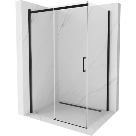 Mexen Omega klizna tuš kabina klizna 140 x 90 cm, transparentna, crna - 825-140-090-70-00