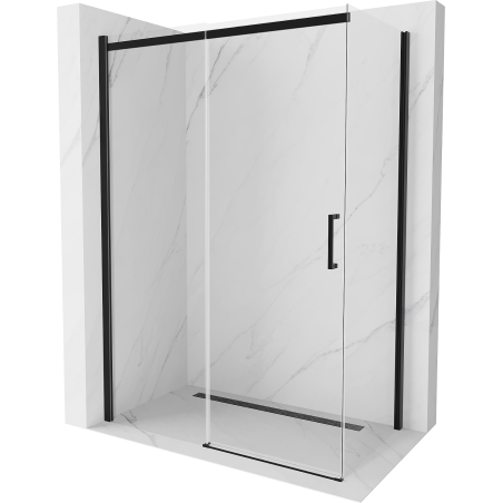 Mexen Omega douchecabine schuifdeur 150 x 80 cm, transparant, zwart - 825-150-080-70-00
