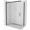 Mexen Omega douchecabine schuifdeur 150 x 80 cm, transparant, zwart - 825-150-080-70-00