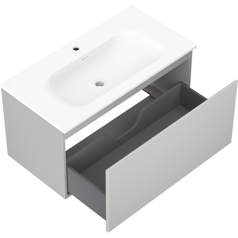 Mexen Orio επιτοίχιο ντουλάπι μπάνιου 90 cm με νιπτήρα Vela, 1 συρτάρι, ματ