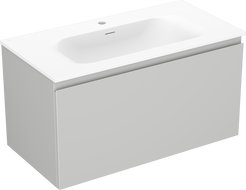 Mexen Orio Badezimmerschrank 90 cm mit Waschtisch Vela, 1 Schublade, grau matt/weiß matt - 91A10-09047-1-BF62-W23M01