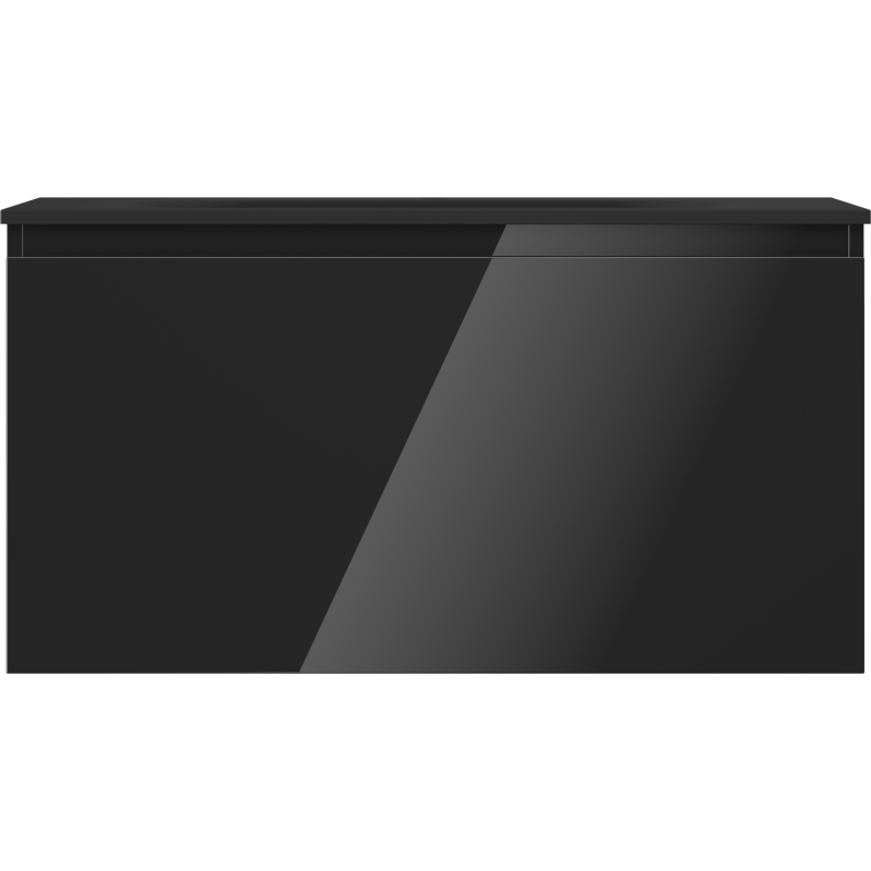 Mexen Orio mueble de baño 90 cm con lavabo Vela, 1 cajón, negro brillo/negro mate - 91A10-09047-1-BF70-W23M71