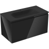 Mexen Orio Badezimmerschrank 90 cm mit Waschbecken Vela, 1 Schublade, schwarz glänzend/schwarz matt - 91A10-09047-1-BF70-W23M71