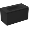 Mexen Orio Badezimmerschrank 90 cm mit Waschbecken Vela, 1 Schublade, schwarz matt - 91A10-09047-1-BF71-W23M71