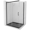 Mexen Omega sliding shower cabin 100 x 90 cm, transparent, black + Flat shower tray, black - 825-100-090-70-00-4070B