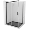 Mexen Omega sliding shower cabin 120 x 90 cm, transparent, black + Flat tray, black - 825-120-090-70-00-4070B