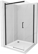 Mexen Omega sliding shower cabin 100 x 100 cm, transparent, black + Flat shower tray, white - 825-100-100-70-00-4010B