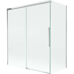 Mexen Rox kahe tiivaga vannisein, 140 + 70 x 150 cm, läbipaistev, kroom - 8C9-140-070-01-00