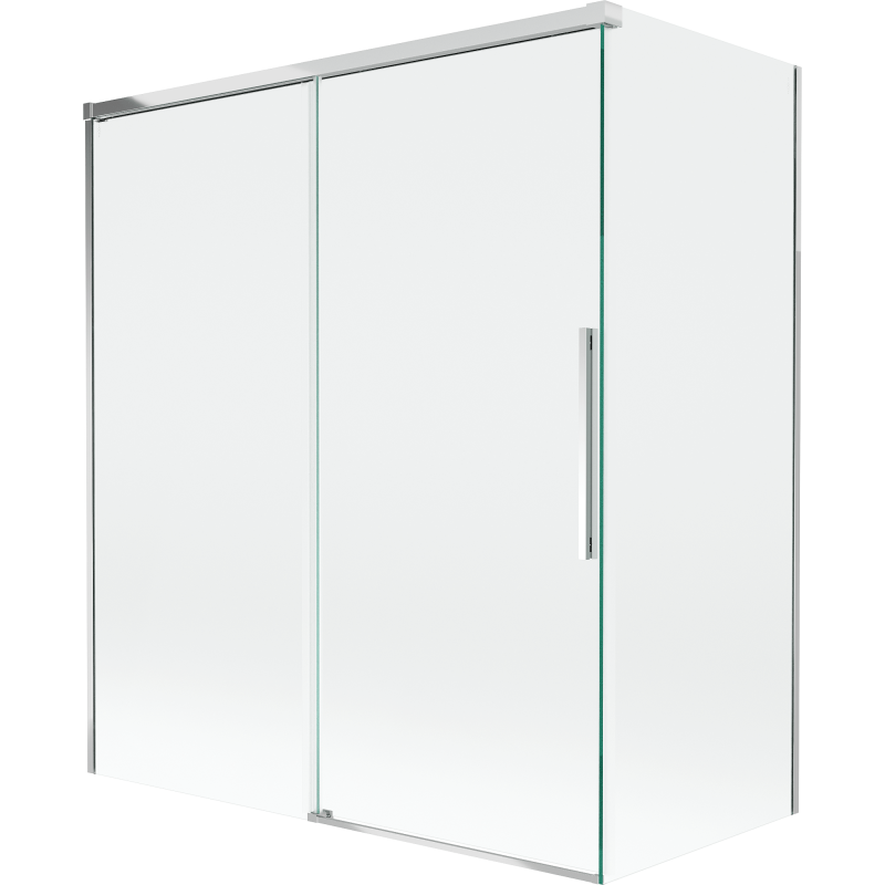 Mexen Rox badwand 2-delig schuifbaar 140 + 70 x 150 cm, transparant, chroom - 8C9-140-070-01-00