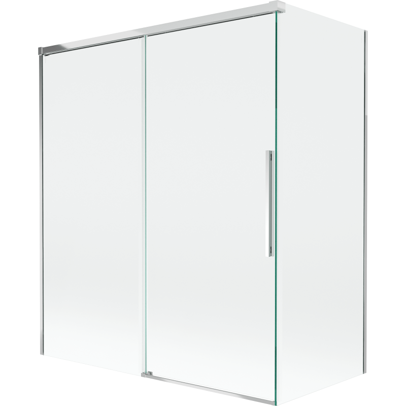 Mexen Rox Duschtrennwand Badewanne 2-flügelig verschiebbar 140 + 70 x 150 cm, transparent, Chrom - 8C9-140-070-01-00