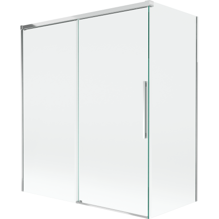 Mexen Rox kahe tiivaga vannisein, 140 + 70 x 150 cm, läbipaistev, kroom - 8C9-140-070-01-00