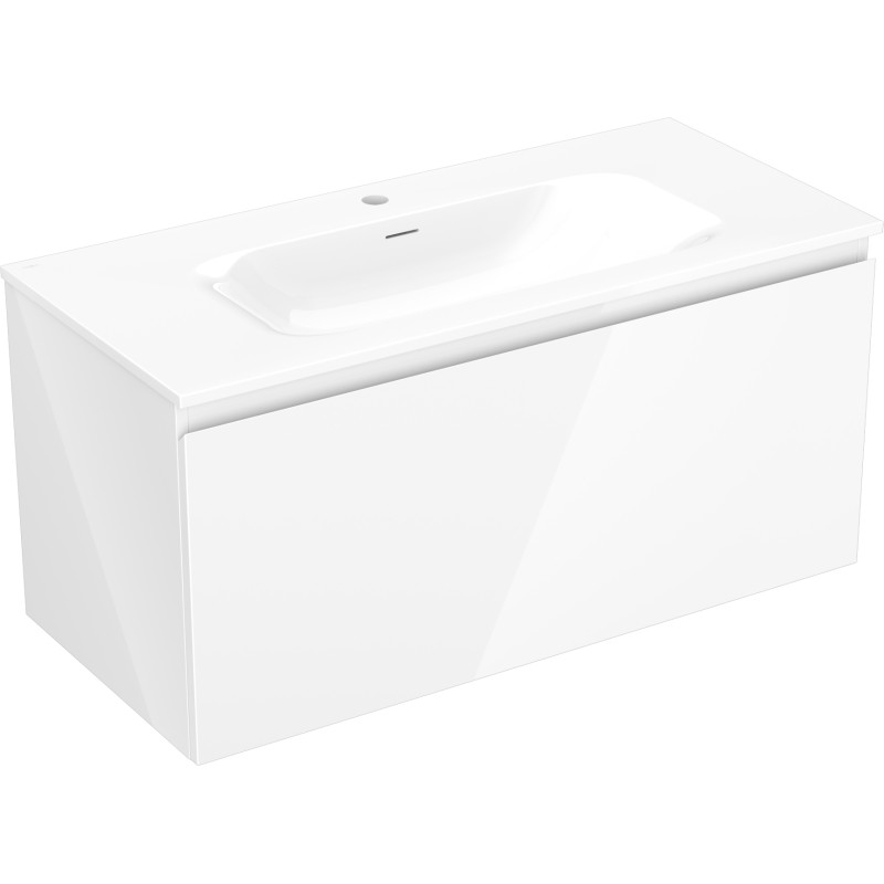 Mexen Orio vannitoakapp 100 cm valamu Vela, 1 sahtel, valge läige - 91A10-10047-1-BF00-W23M00