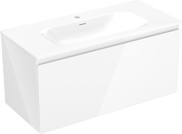 Mexen Orio meuble de salle de bain 100 cm avec lavabo Vela, 1 tiroir, blanc brillant - 91A10-10047-1-BF00-W23M00