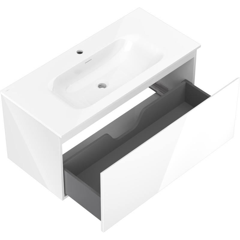 Mexen Orio vannitoakapp 100 cm valamu Vela, 1 sahtel, valge läige - 91A10-10047-1-BF00-W23M00