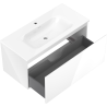 Mexen Orio bathroom cabinet 100 cm with Vela sink, 1 drawer, white gloss - 91A10-10047-1-BF00-W23M00