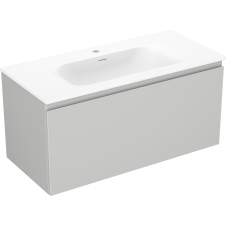 Mexen Orio meuble de salle de bains 100 cm avec lavabo Vela, 1 tiroir, gris mat/blanc mat - 91A10-10047-1-BF62-W23M01