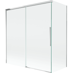 Mexen Rox parawan nawannowy 2-skrzydłowy rozsuwany 150 + 70 x 150 cm, transparent, chrom - 8C9-150-070-01-00
