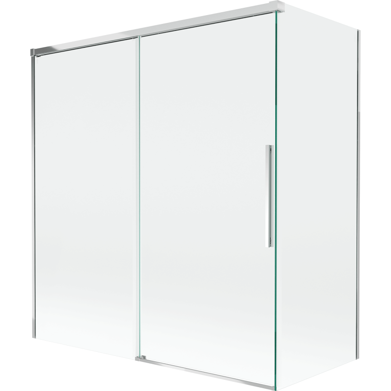 Mexen Rox parawan nawannowy 2-skrzydłowy rozsuwany 150 + 70 x 150 cm, transparent, chrom - 8C9-150-070-01-00