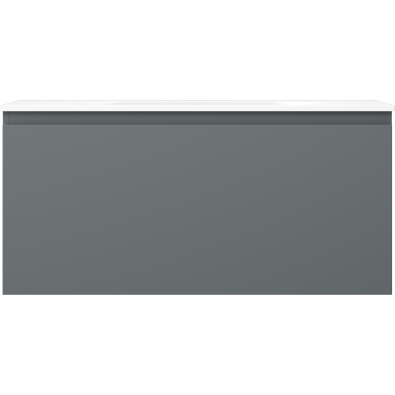 Mexen Orio 100 cm Bathroom Cabinet with Vela Basin, 1 Drawer, Matte Graphite/Matte White - 91A10-10047-1-BF66-W23M01