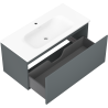 Mexen Orio 100 cm Bathroom Cabinet with Vela Basin, 1 Drawer, Matte Graphite/Matte White - 91A10-10047-1-BF66-W23M01