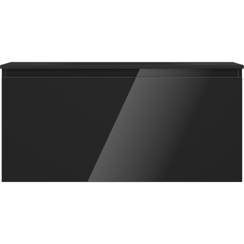 Mexen Orio badkamerkast 100 cm met wastafel Vela, 1 lade, zwarte glans/zwarte mat - 91A10-10047-1-BF70-W23M71